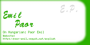 emil paor business card